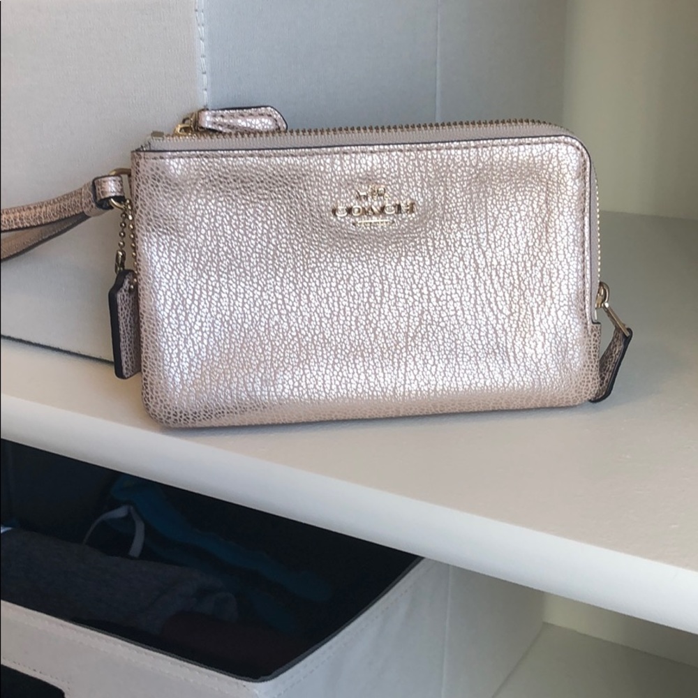 NEW! COACH gold wristlet